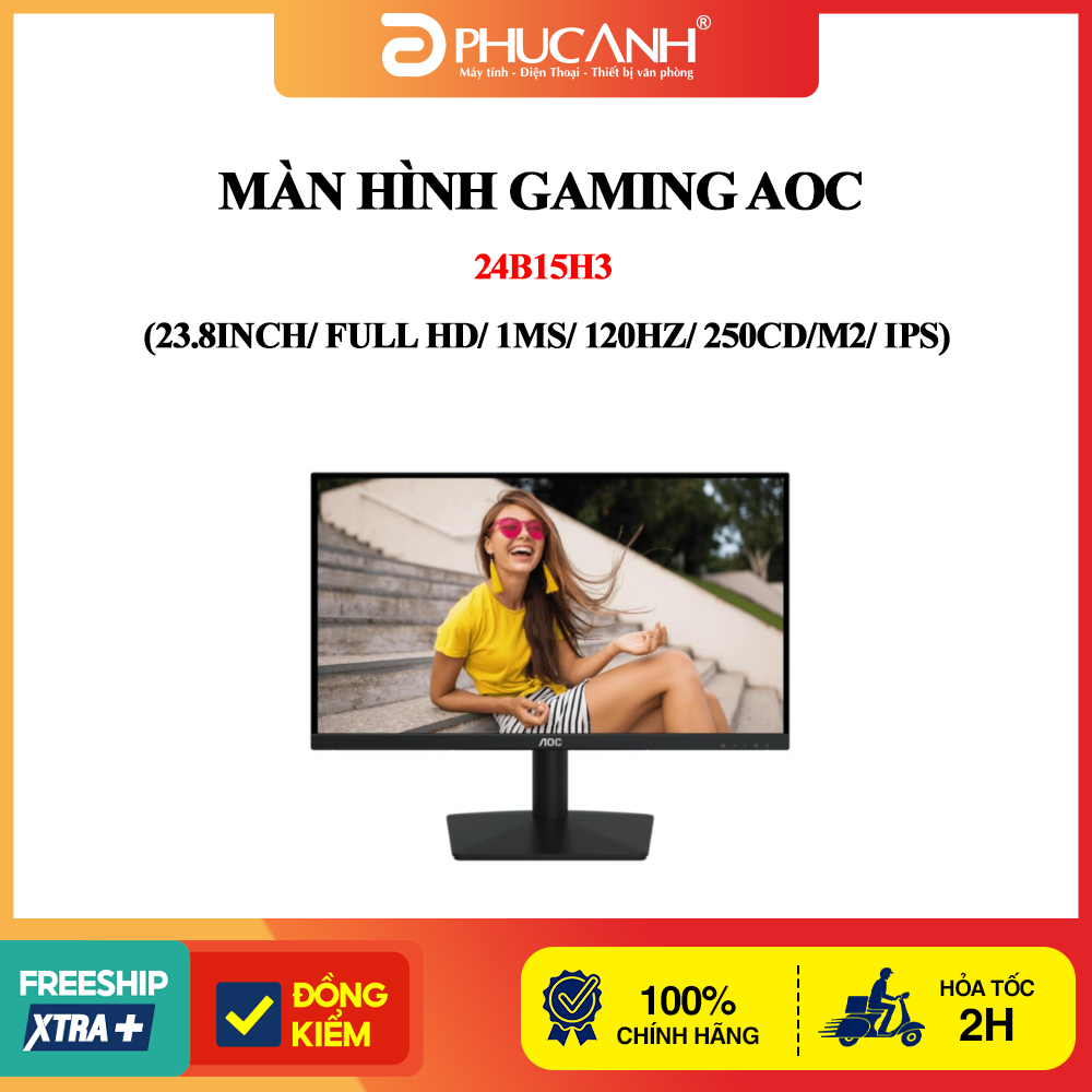 Màn hình AOC 24B15H3 (23.8Inch/ Full HD/ 1ms/ 120Hz/ 250cd/m2/ IPS)