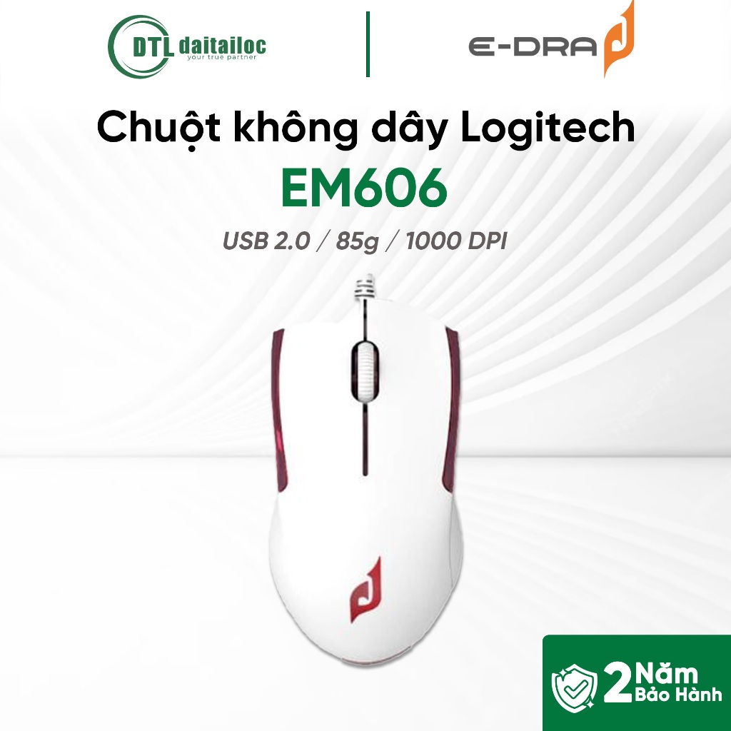 Chuột Có Dây E-Dra EM606 Trắng Led | Chính hãng | Bảo hành 24 Tháng