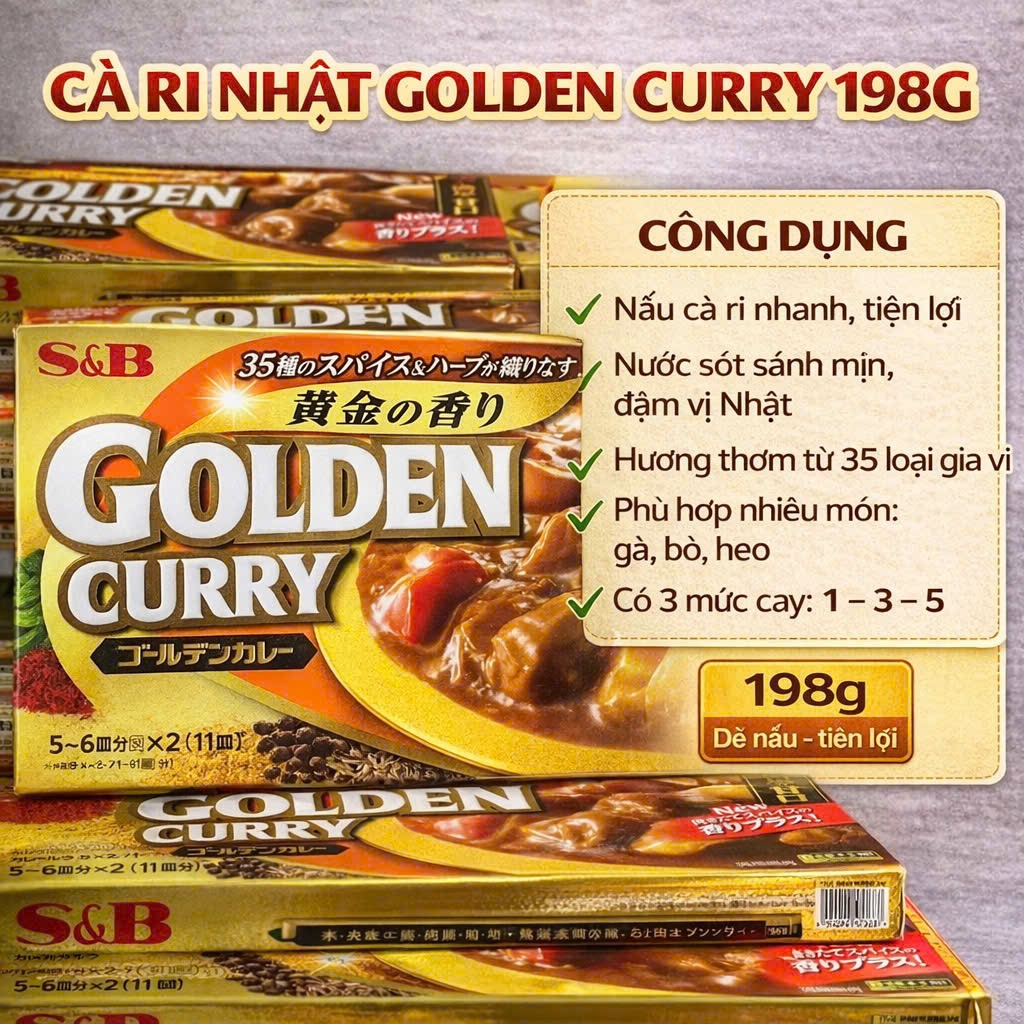 Cà Ri Số 1,3, 5 Golden Curry Hot 198g
