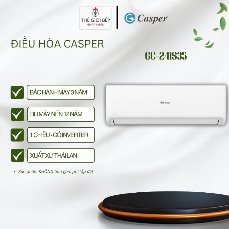 Máy Lạnh Casper Inverter 2.5HP GC-24IS35 – Làm Lạnh Nhanh Turbo – I-Saving Tiết Kiệm Điện