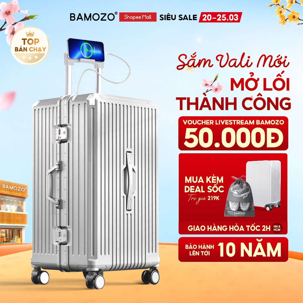 Vali Bamozo Khung Nhôm Size 22/24/28 Cao Cấp Tăng Sức Chứa Hành Lý_ULTRAPACK