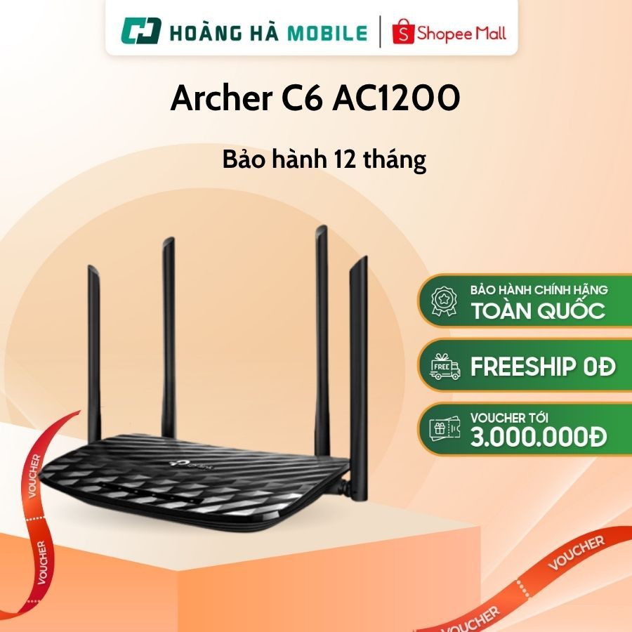 Bộ phát wifi Router Wi-Fi TP-LINK Archer C6 AC1200 - Chính hãng