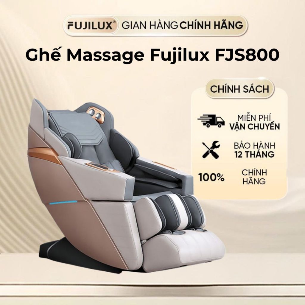 Ghế Massage toàn thân FUJILUX FJS800 – 4D bi lăn 21 bài massage khung 135cm da PU cao cấp