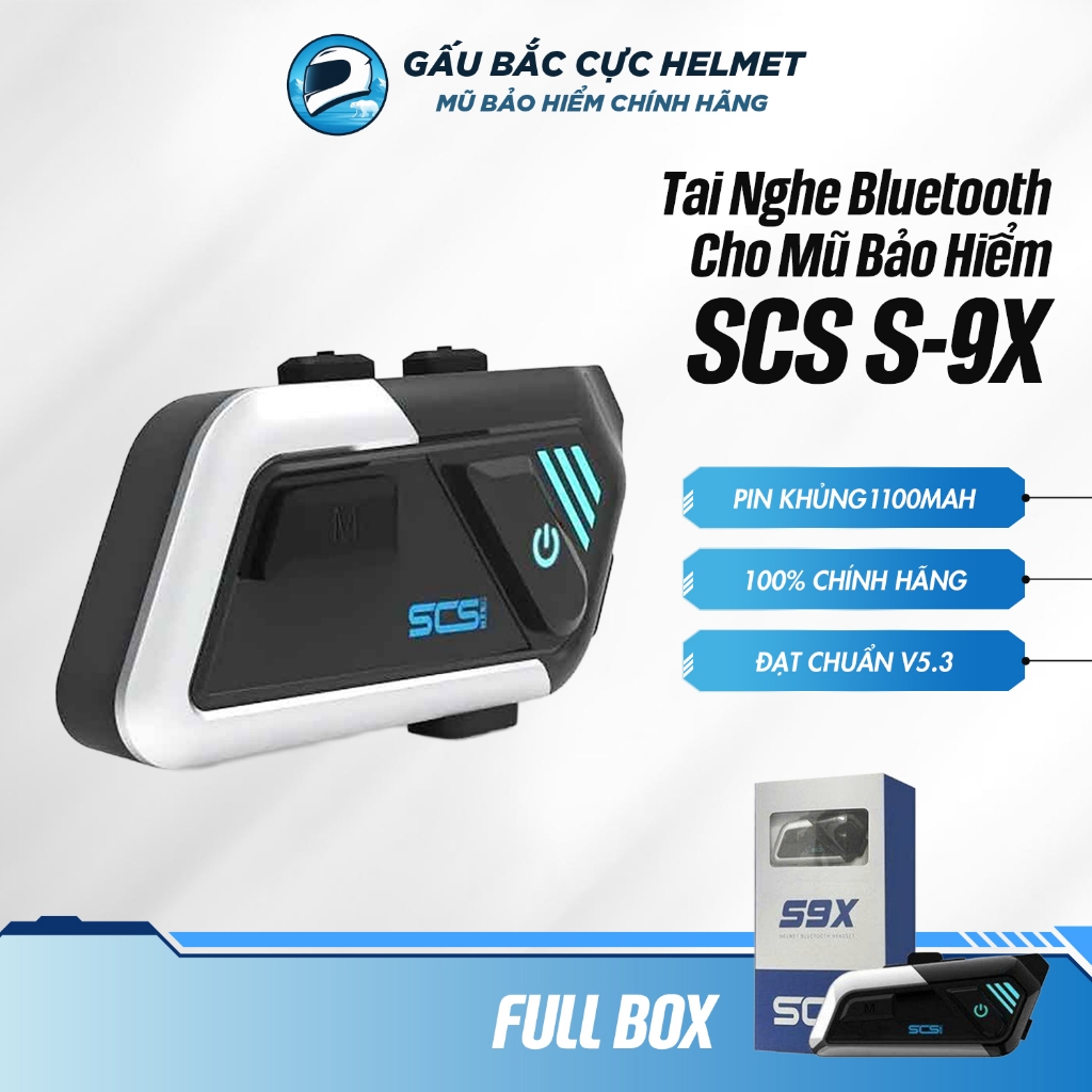 Tai Nghe Bluetooth Cho Nón Bảo Hiểm SCS S9X – Pin 1100mAh, Âm Thanh HiFi, Hàng Chính Hãng Cao Cấp
