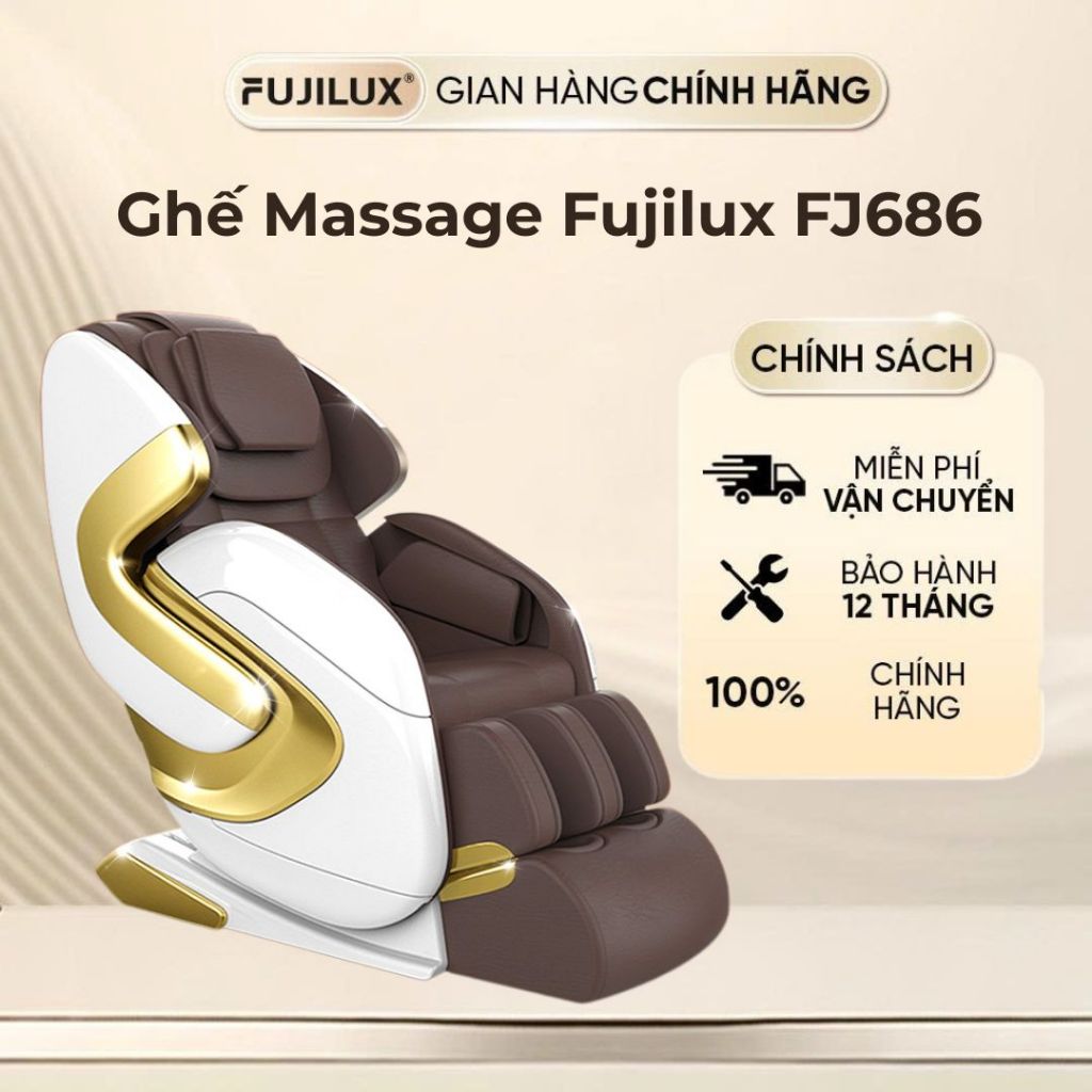 Ghế Massage FUJILUX JP686 Cao Cấp - Công Nghệ Nhật Bản, Massage Toàn Thân, Thư Giãn Tại Nhà
