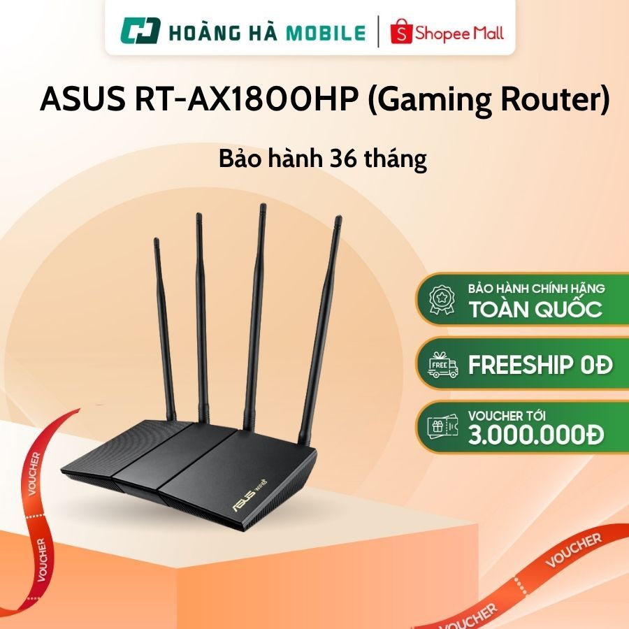 Bộ phát wifi ASUS RT-AX1800HP (Gaming Router) Wifi AX1800 2 băng tần, router WiFi có thể mở rộng