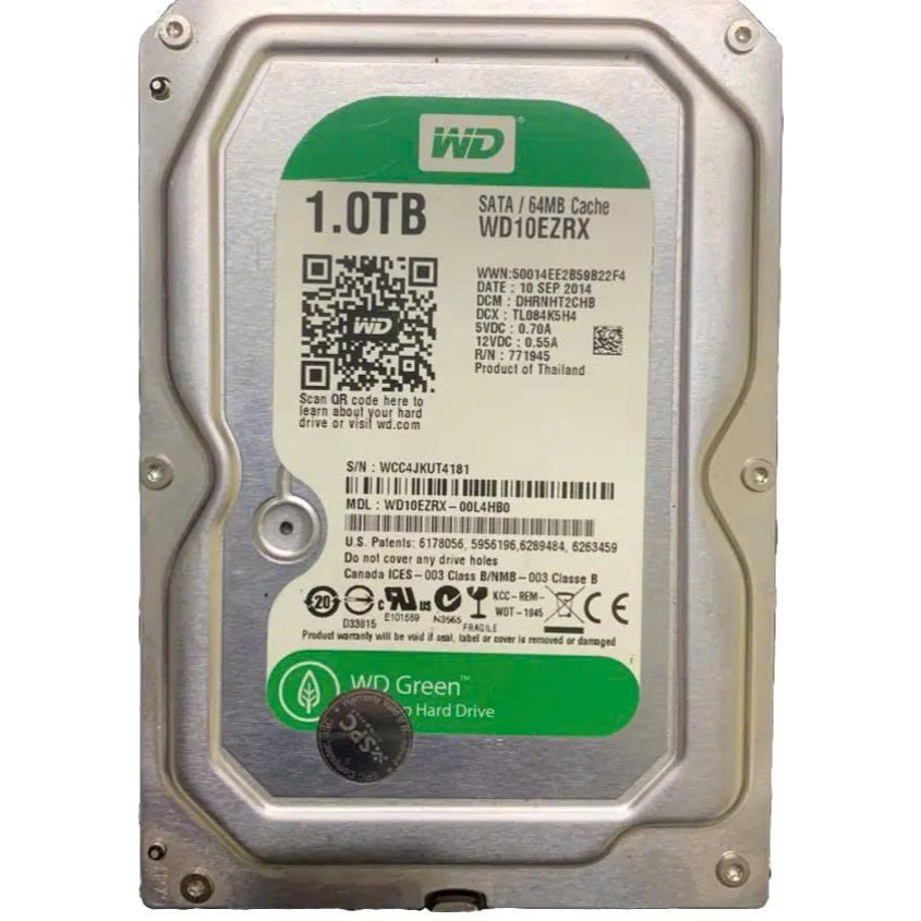 ổ cứng HDD cũ WD GREEN 1TB , PC, CAMERA, 3.5INCH