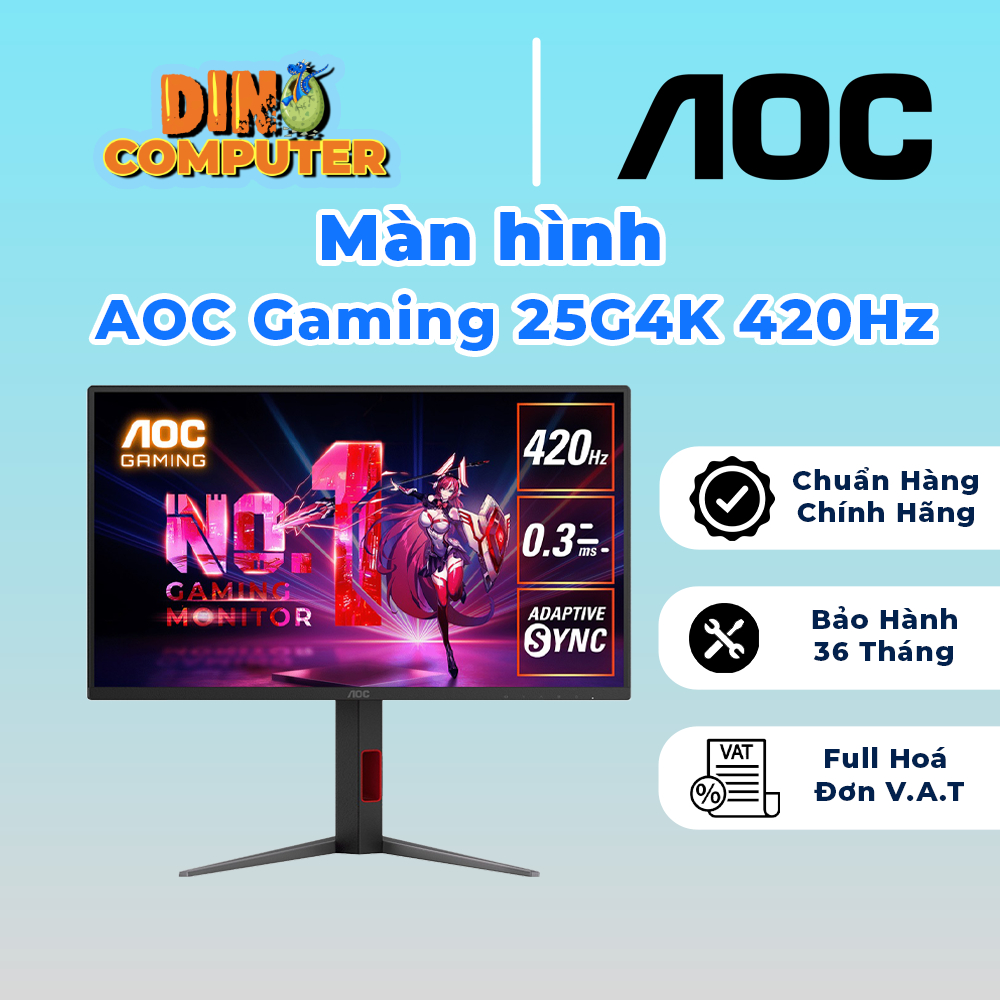 Màn hình 420Hz AOC Gaming 25G4K IPS/ 0,3ms/ FullHD chính hãng giá tốt