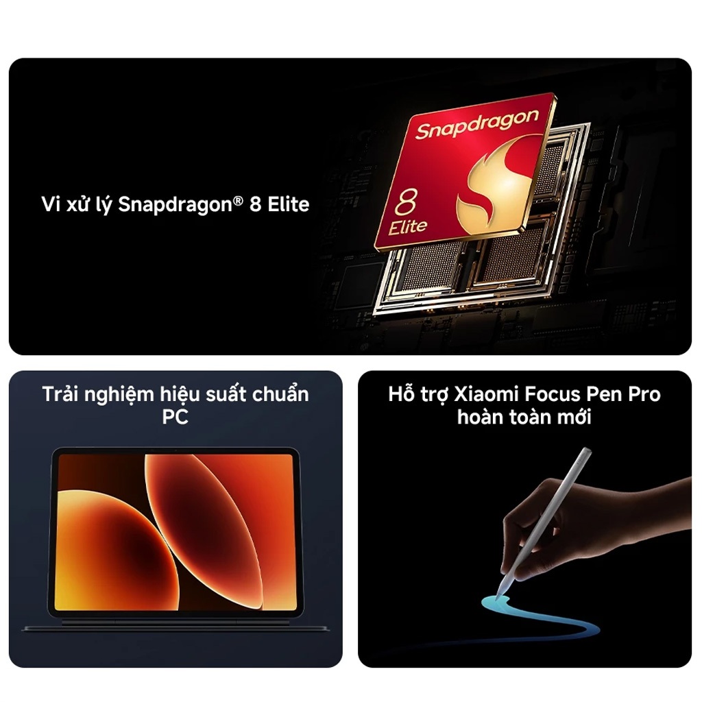 Máy tính bảng Xiaomi Pad 8 Pro 8GB +128GB | Pin 9200mAh |Màn hình 3.2K 144Hz | Vi xử lý Snapdragon 8 Elite | BigBuy360 - bigbuy360.vn