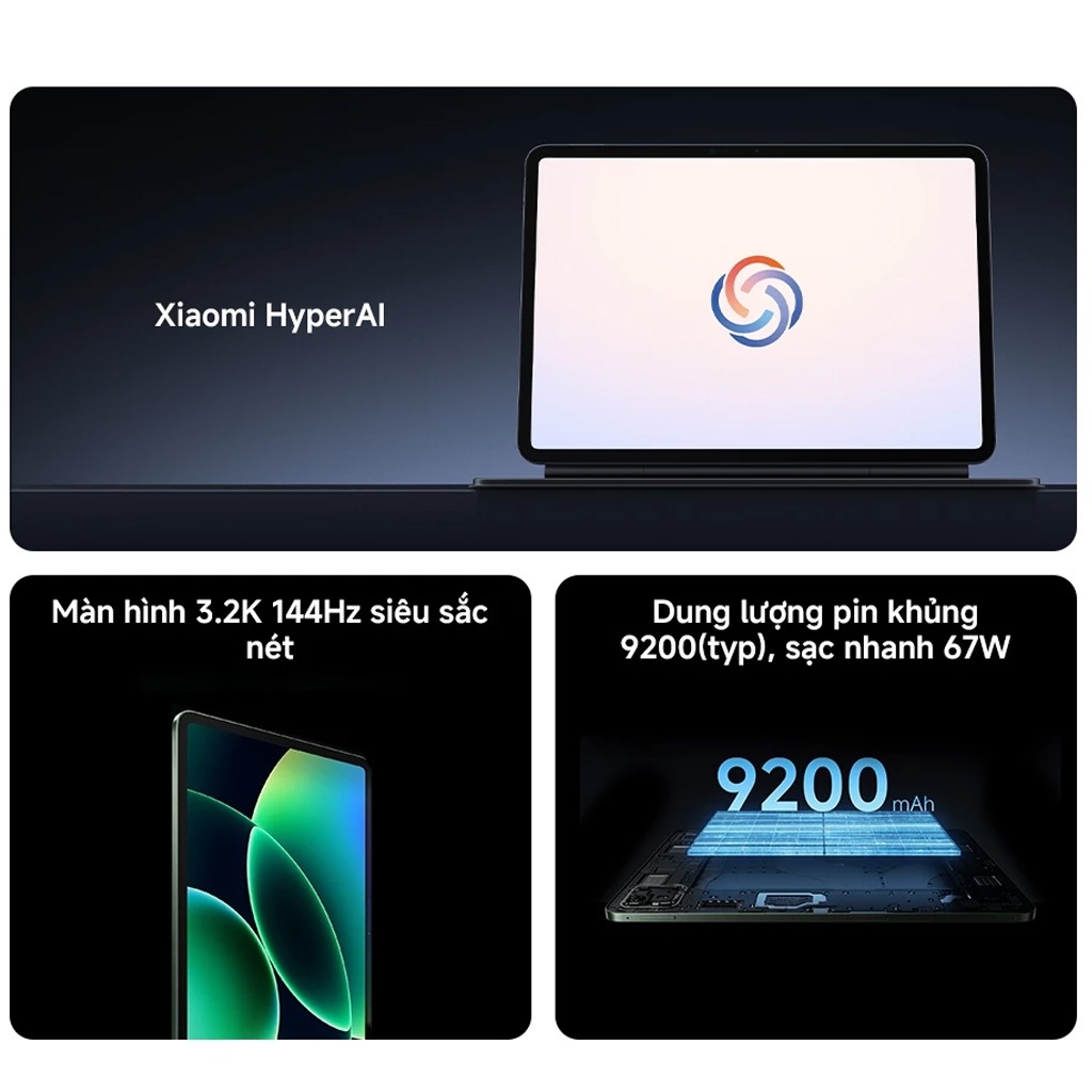 Máy tính bảng Xiaomi Pad 8 Pro 8GB +128GB | Pin 9200mAh |Màn hình 3.2K 144Hz | Vi xử lý Snapdragon 8 Elite | BigBuy360 - bigbuy360.vn