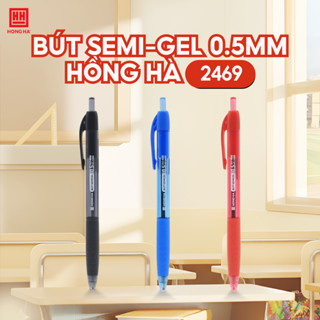  Bút Semi-gel Hồng Hà dạng bấm đầu ngòi 0.5mm cho nét viết êm, trơn - 2469