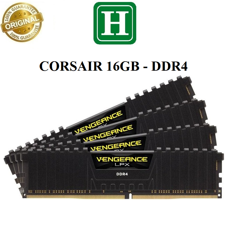 Ram tản nhiệt 16Gb DDR4 bus 2133, 2400, 2666, 3200, ram bộ hiệu CORSAIR VENGEANCE LPX, bảo hành 6 th