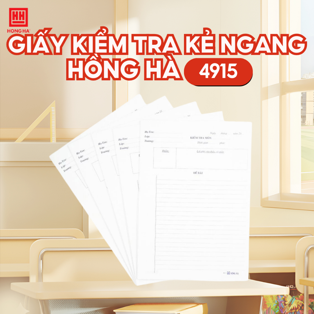Giấy Kiểm Tra Kẻ Ngang Cấp 2 Hồng Hà - 4915