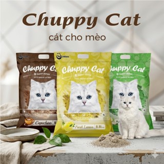 Cát vệ sinh cho mèo , Cát cho mèo CHUPPY Cat siêu vón cục và khử mùi 8.8l 4kg