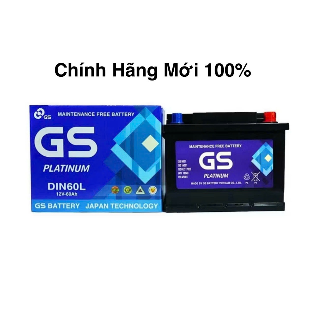 Bình Ắc Quy 12V-60Ah, Ắc Quy Ô Tô GS MF DIN60L/R/LBN