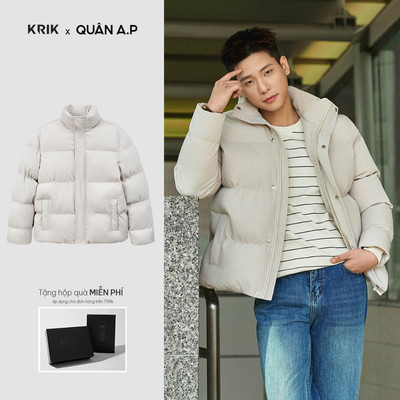 [KRIK x QUÂN A.P] Áo Khoác Phao Nam KRIK Form Regular Chất Liệu Nhồi Bông Bền Nhẹ Thiết Kế Cổ Trụ Basic AK5150