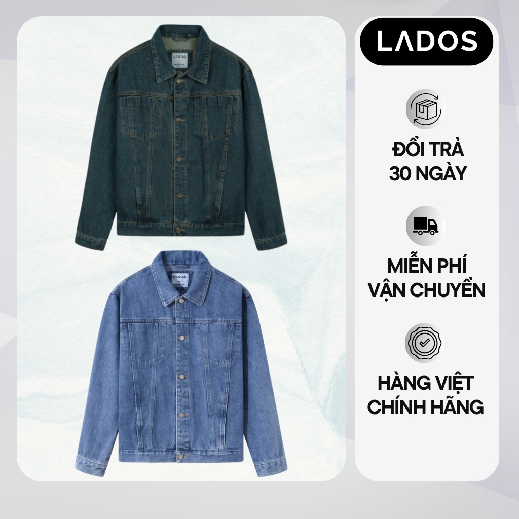 Áo khoác vải jean dày dặn LADOS-22123 kiểu dáng nam tính - Chất vải dày dặn, mềm mại, có túi trong