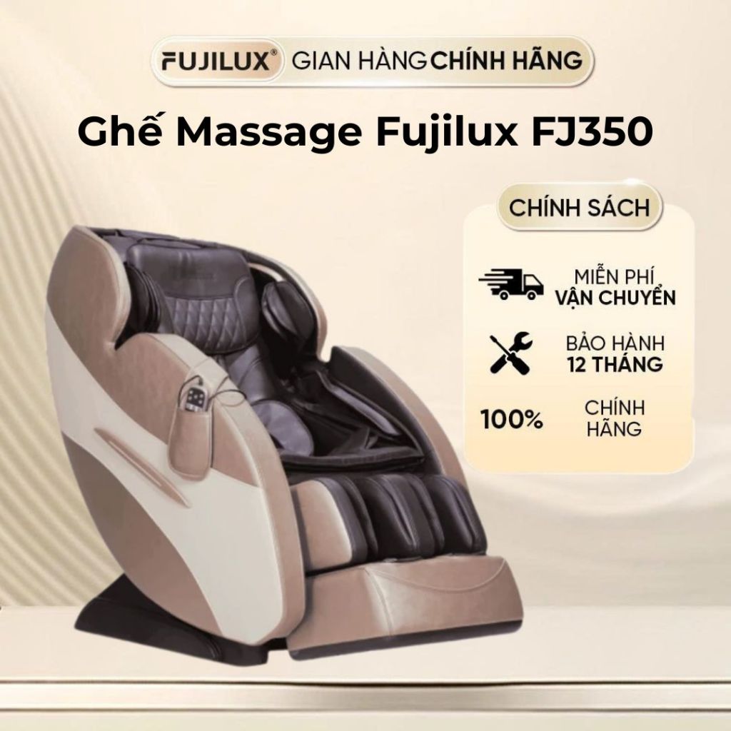 Ghế Massage FUJILUX FJ350 Massage 3D, 6 bài tập tự động, nhiệt hồng ngoại, túi khí toàn thân