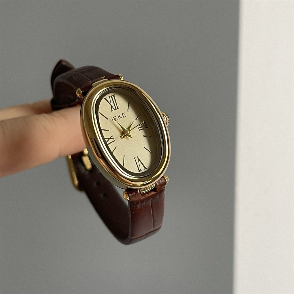 Đồng Hồ Nữ IEKE Mặt Oval Thời Trang Đơn Giản Dễ Phối Đồ Phù Hợp Làm Quà Tặng