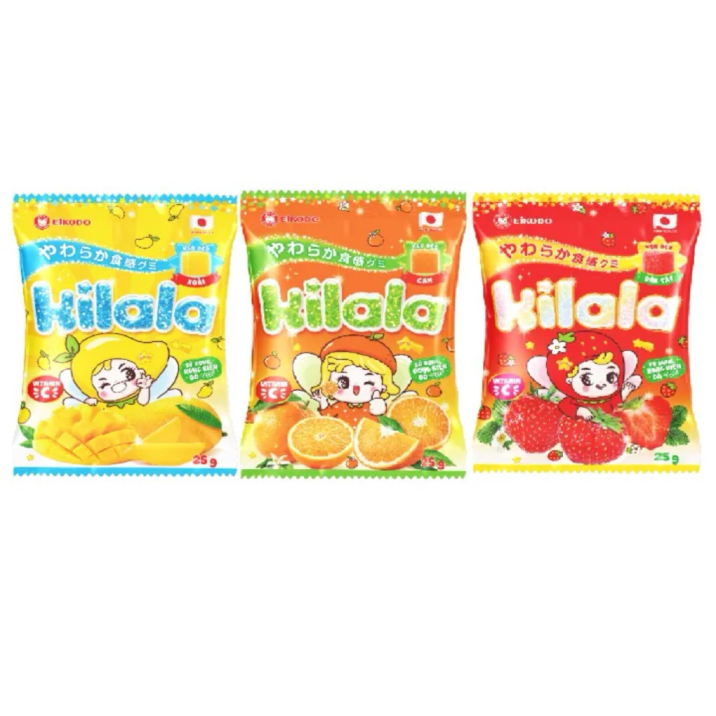 [Bánh kẹo Phú Yên] Sỉ 1 dây 10 gói kẹo dẻo trái cây KILALA eikodo kẹo dẻo bổ sung sức khoẻ