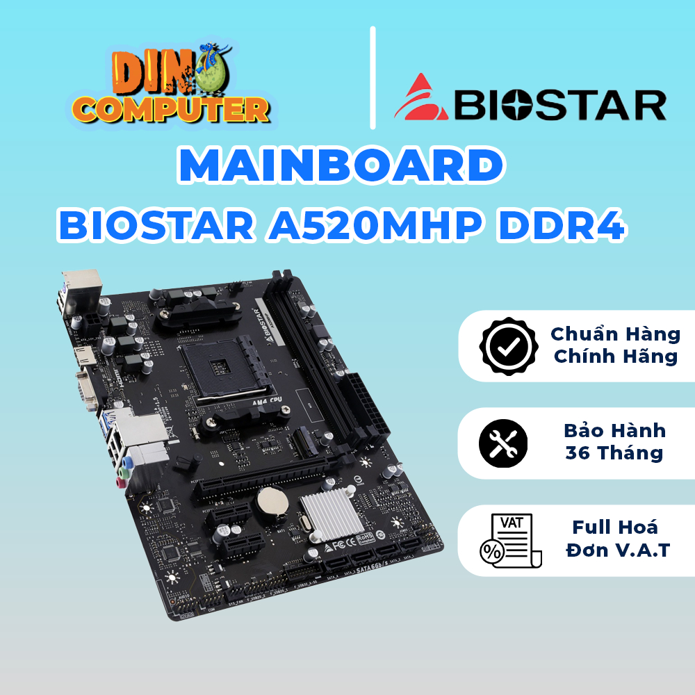 Main BIOSTAR A520MHP DDR4 Bo mạch chủ AM4 chính hãng giá tốt