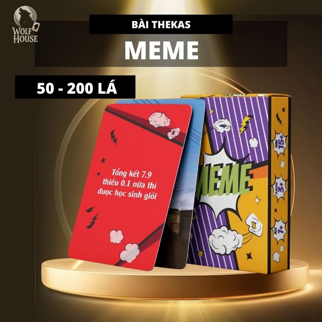 Bộ Bài Meme 50-200 Lá Giấy Cứng Hài Hước Vui Nhộn Chơi Nhóm Bạn Tiệc Tùng