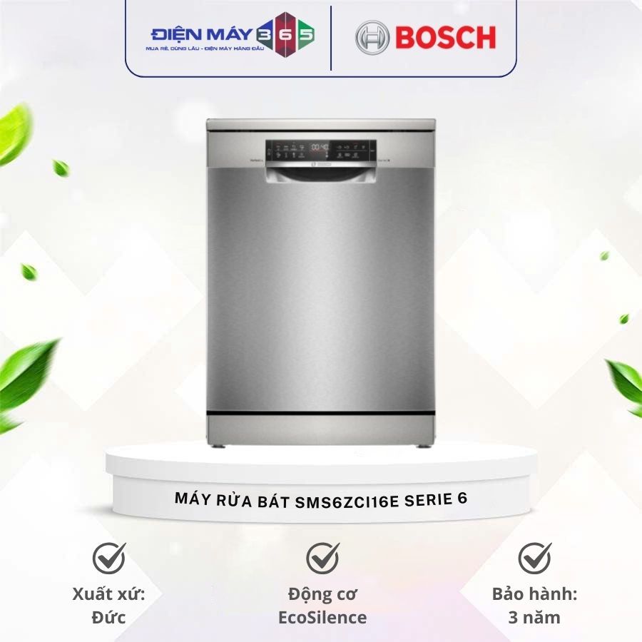 Máy rửa bát Bosch SMS6ZCI16E serie 6 - Độc Lập Sấy Khô Zeolith Cao Cấp