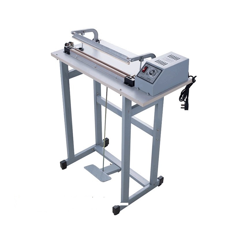 Máy hàn cắt miệng túi bóp bóp dập chân, máy hàn cắt màng co dập chân SF 800, SF1000