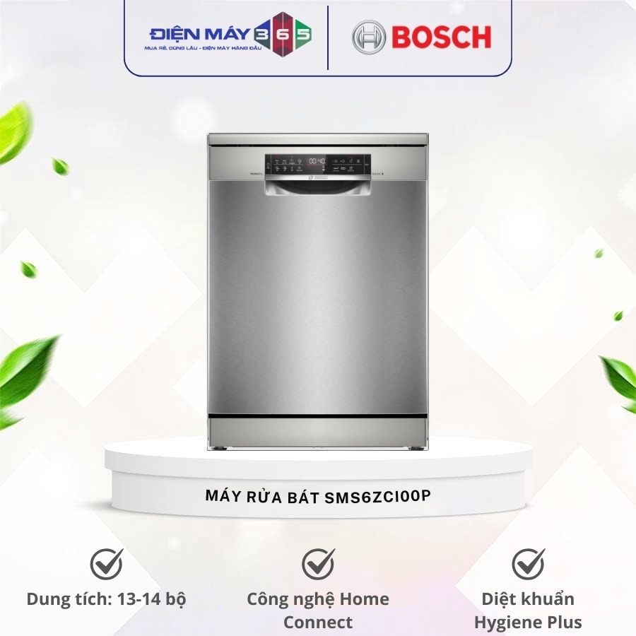Máy Rửa Bát Độc Lập BOSCH SMS6ZCI00P SERIES 6 - Sấy Zeolith Rửa Nhanh Khử Khuẩn