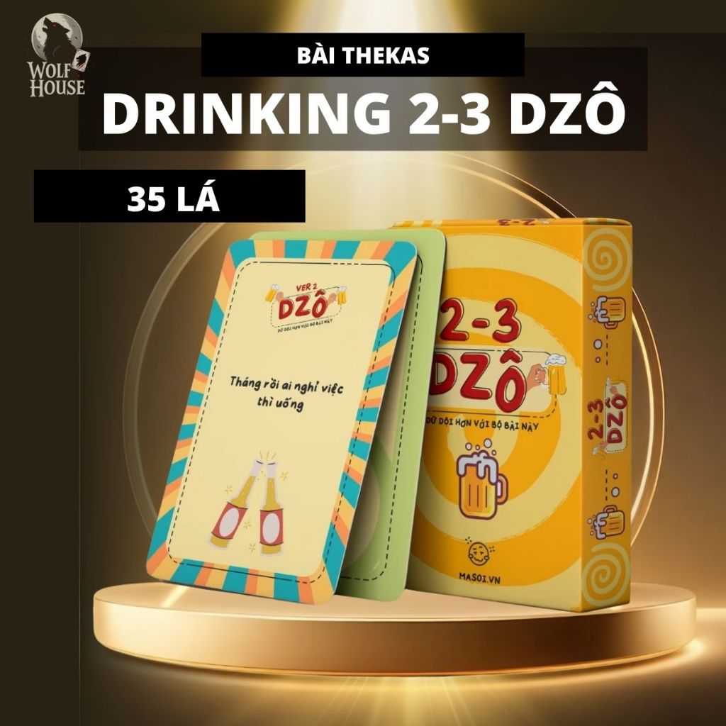 Bộ bài Drinking 2-3 Dzô gồm 35 lá, bộ bài nhậu độc đáo và thú vị trong các buổi tụi họp