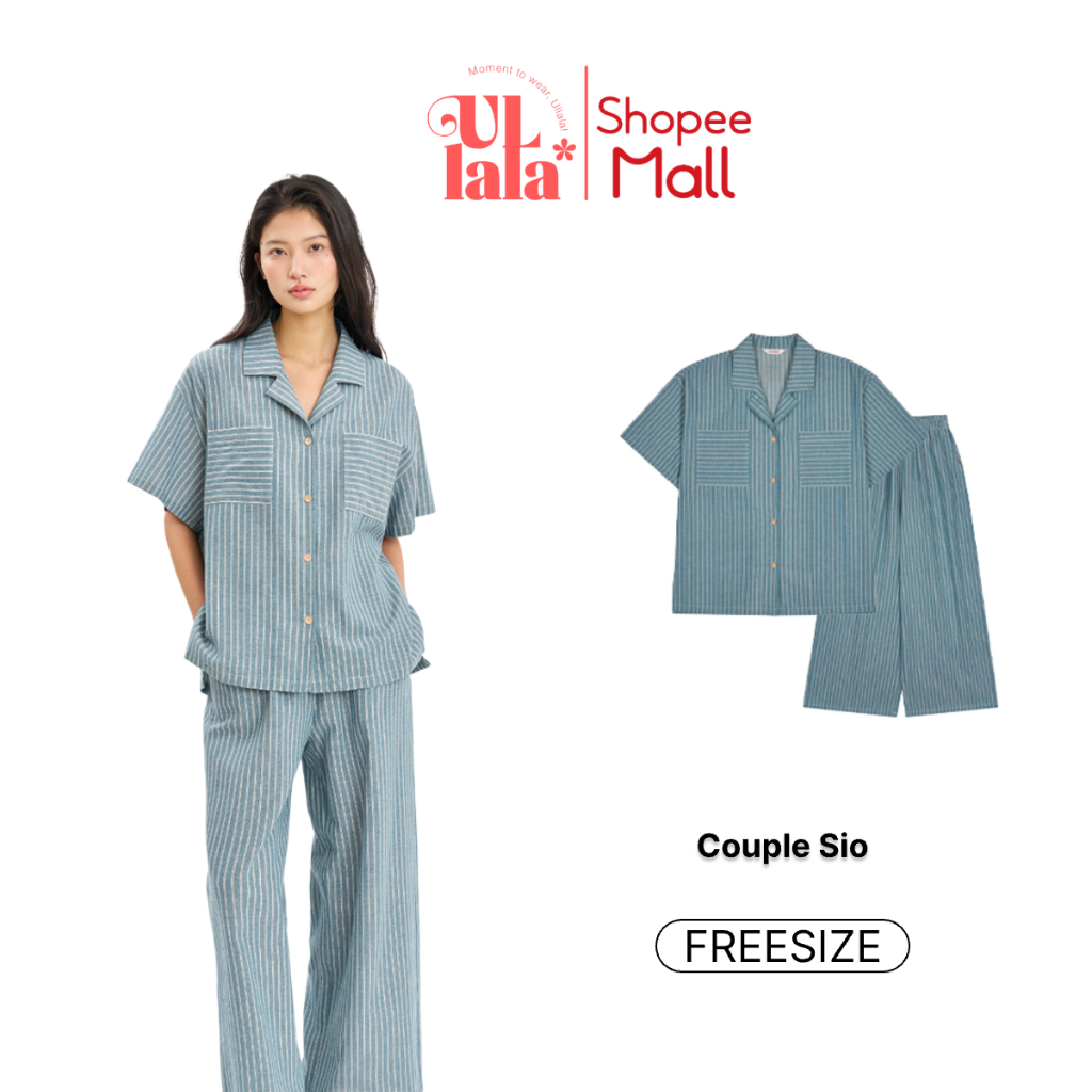Ullala Pajamas Sio Bộ ngủ mặc nhà nữ ngắn tay Freesize