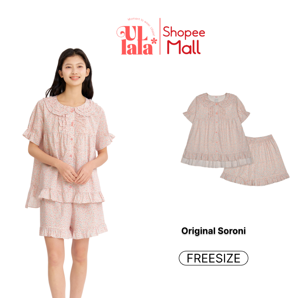 Ullala Pajamas Soroni Bộ ngủ mặc nhà nữ ngắn tay Freesize