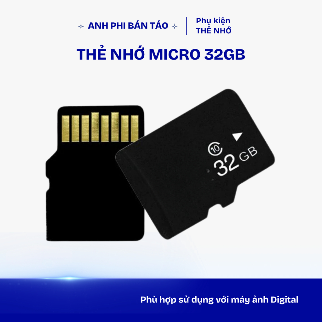 Thẻ nhớ 32GB, Anh Phi Bán Táo, Dạng Micro SD TF TỐC ĐỘ 95MB/S - Bảo Hành 1 Năm