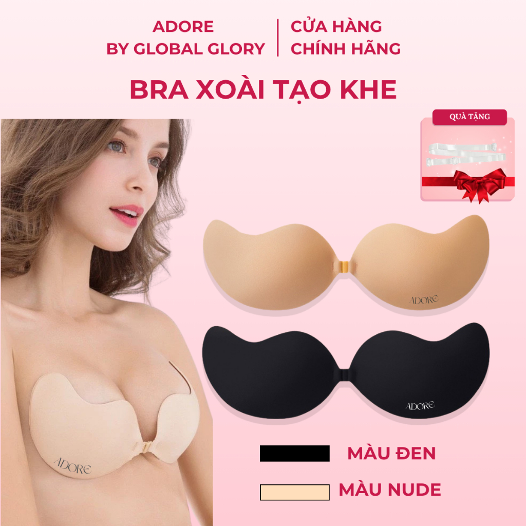 Miếng Dán Ngực Adore Hình Quả Xoài, Bra Nâng Ngực Tạo Khe An Toàn Tái Sử Dụng…