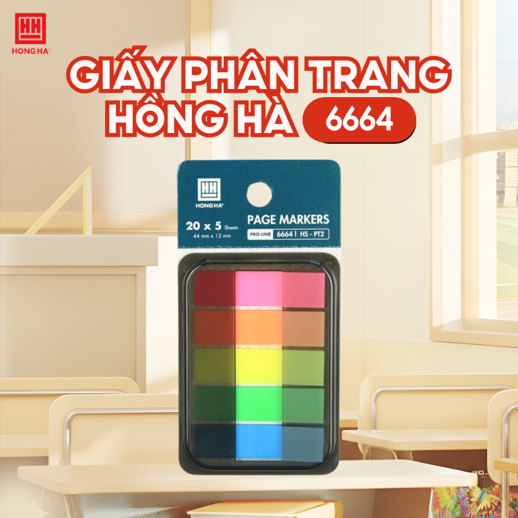 Giấy Phân Trang 5 Màu Hồng Hà HS-PT2 - 6664