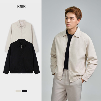 Áo Khoác Kaki Nam KRIK Form Boxy Chất Liệu Cotton Linen Dày Nhẹ Bo Gấu Tinh Tế AK5172