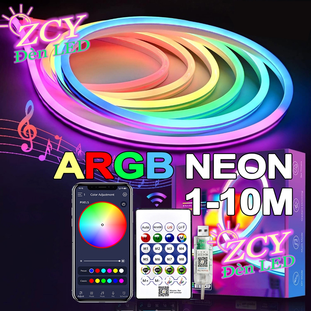 Đèn NEON FLEX, Dây đèn led đuổi ARGB,trang trí  tường phòng ngủ, decor phòng khách