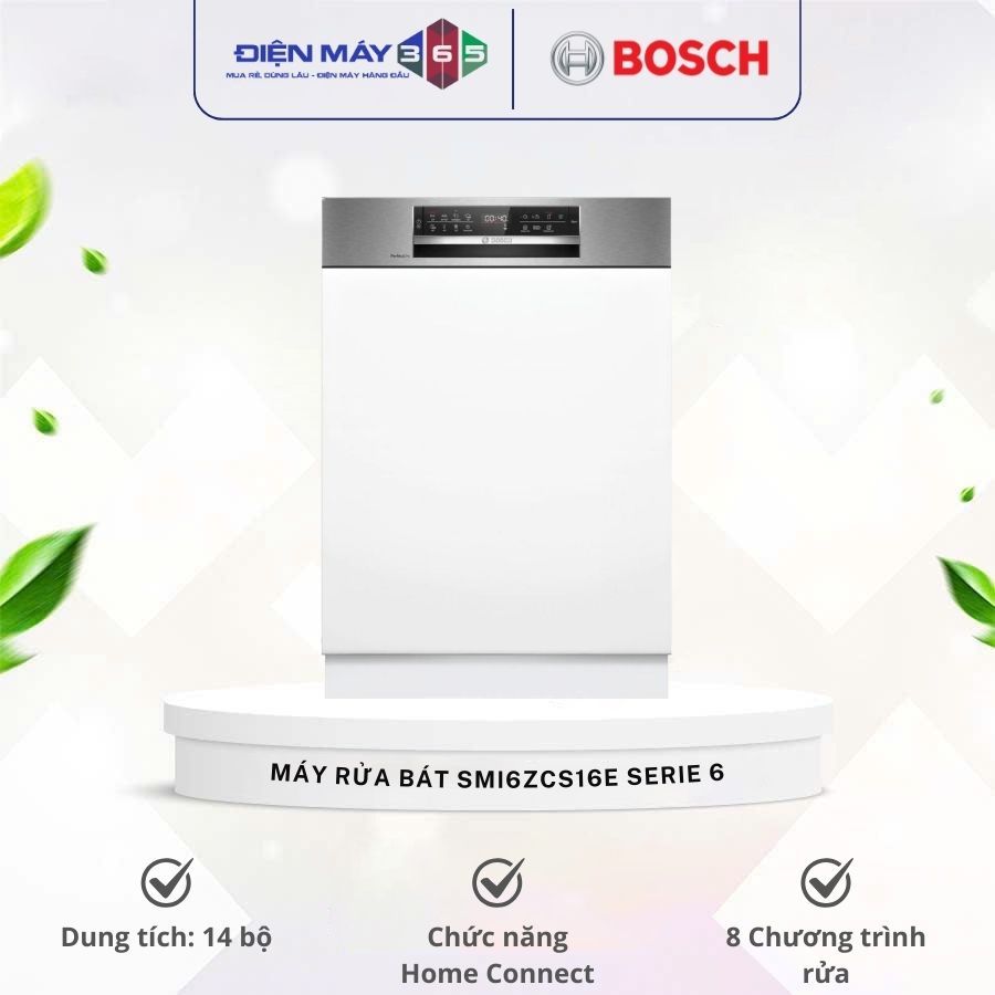Máy Rửa Bát Âm Tủ BOSCH SMI6ZCS16E - Sấy Zeolith Tiết Kiệm Điện