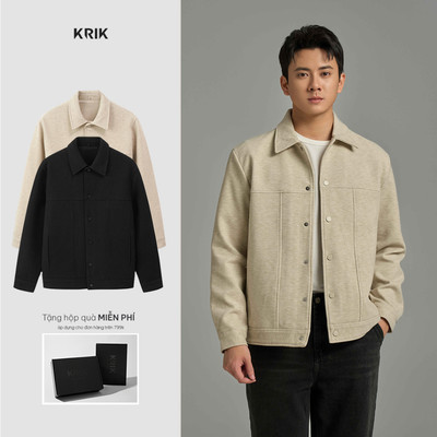 Áo Khoác Dạ Nam KRIK Form Regular Chất Liệu Mềm Mịn Giữ Form Thiết Kế Trẻ Trung AK5199