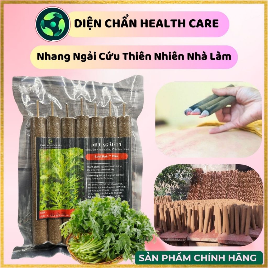 Túi 10 Điếu Nhang Ngải Trung Xông Huyệt - Điếu Ngải Thượng Hạng, Nhang Ngải Cứu Hương Ngải Nhung Thi