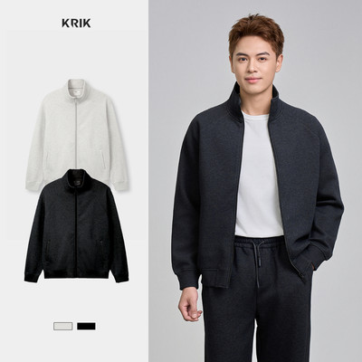 Áo Khoác Nỉ Nam KRIK Form Relaxed Chất Liệu Cotton Thiết Kế Cổ Trụ Thanh Lịch Hiện Đại AK5167