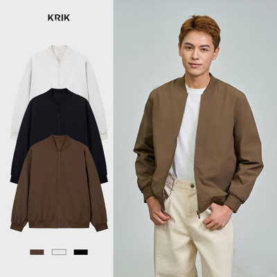 Áo Khoác Nam Gió KRIK Form Regular Thiết Kế Bomber Lót Tricot Giữ Ấm Trẻ Trung AK5155