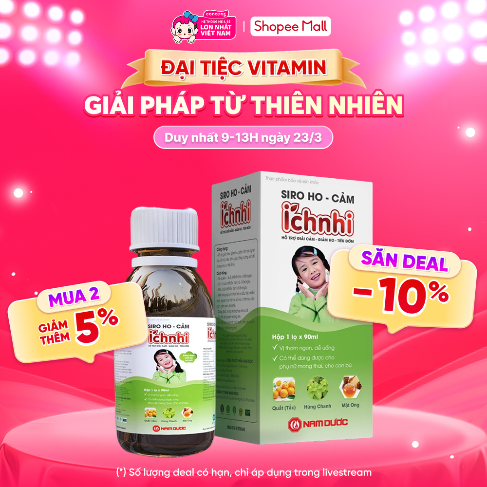 Siro ho cảm Ích Nhi 90ml cho bé từ 0 - 12 tuổi - concung