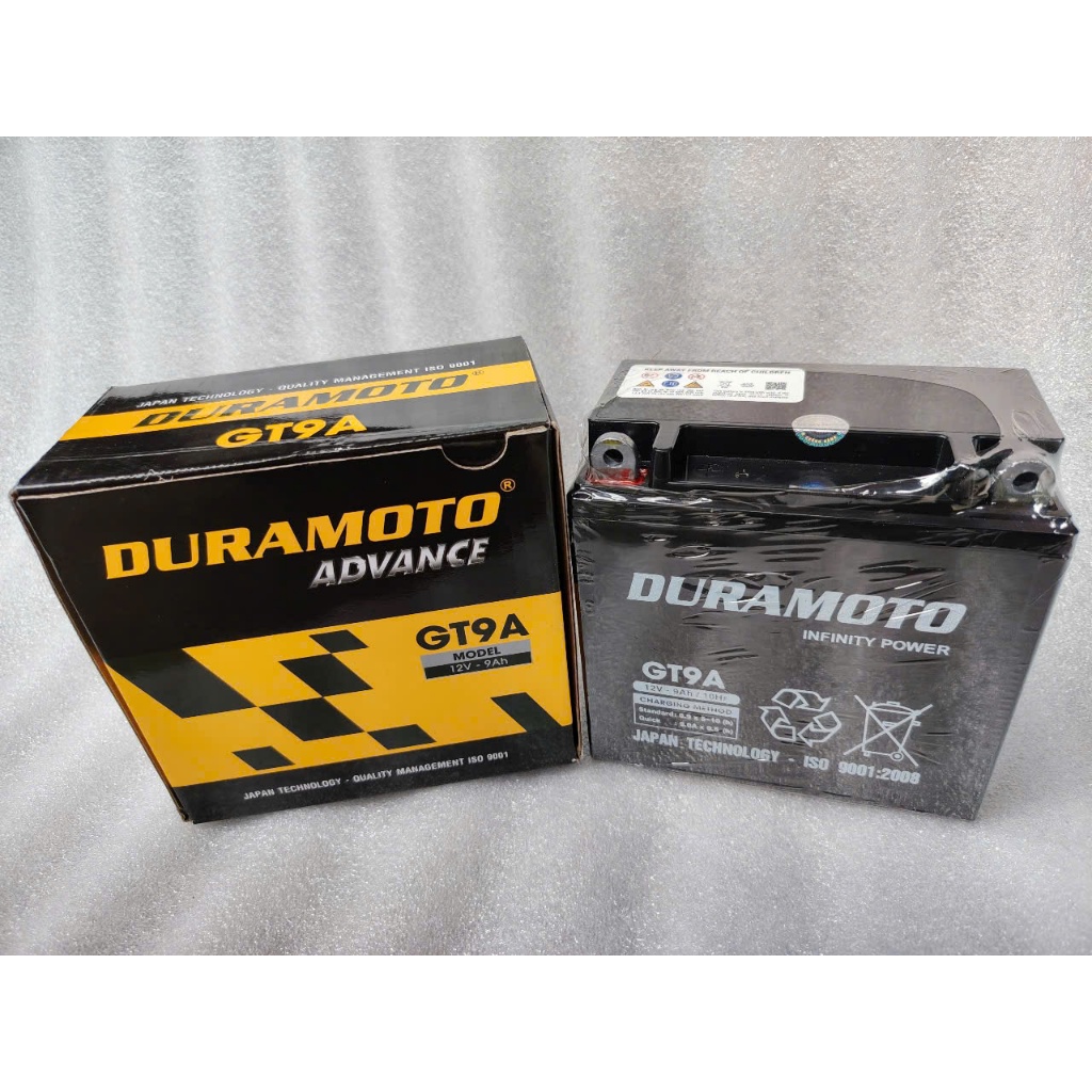 Ắc quy xe máy 12V 9Ah Duramoto GT9A ( bình xe máy 9A cao) chính hãng