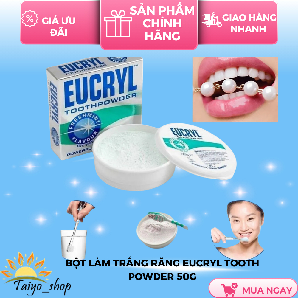Bột Làm Trắng Răng Eucryl Tooth Powder 50g