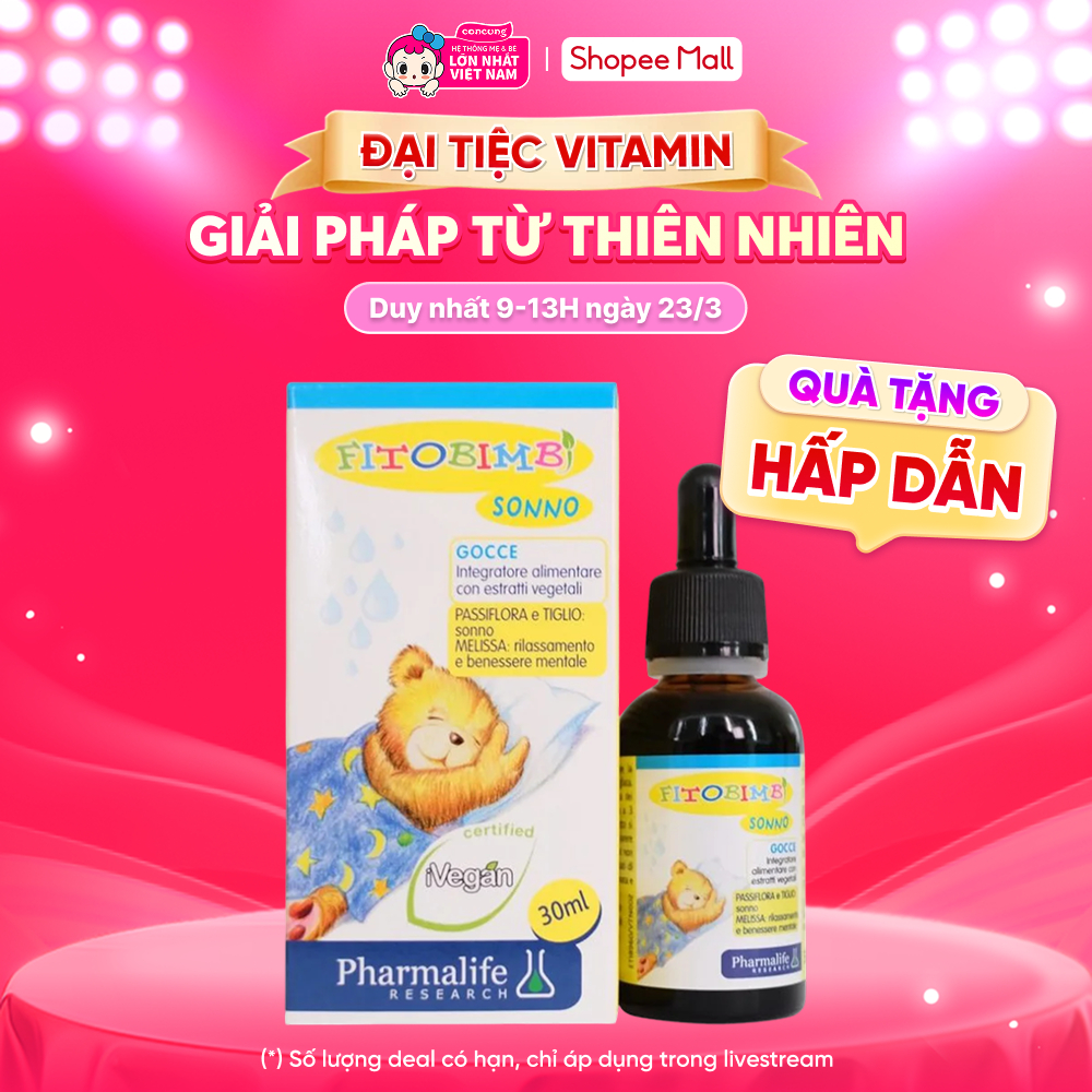 Siro giúp bé ngủ ngon, ngủ sâu Fitobimbi Sonno - concung