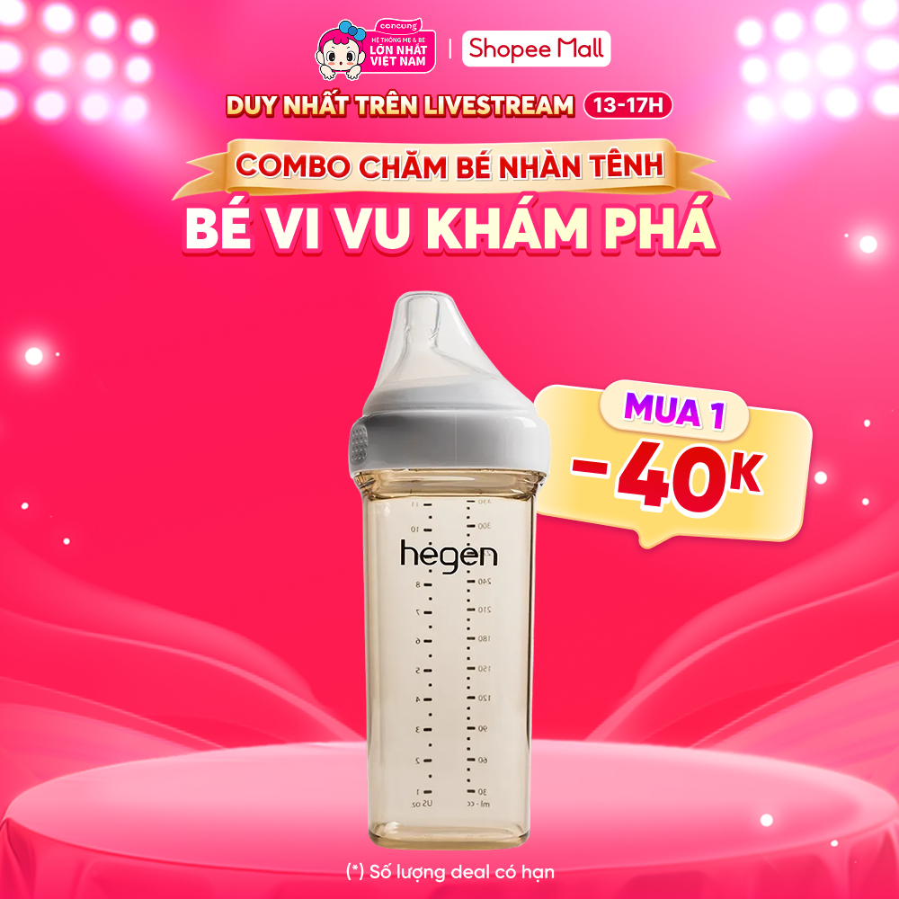 Bình sữa cao cấp PPSU Hegen 330ml (6M+)