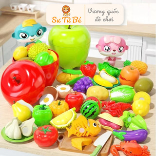 Đồ Chơi Cắt Trái Cây Rau Củ Quả Đa Màu Sắc 19ct Cao Câp Cho Bé, Rèn Luyện Đôi Tay, Phát Triển Tư Duy
