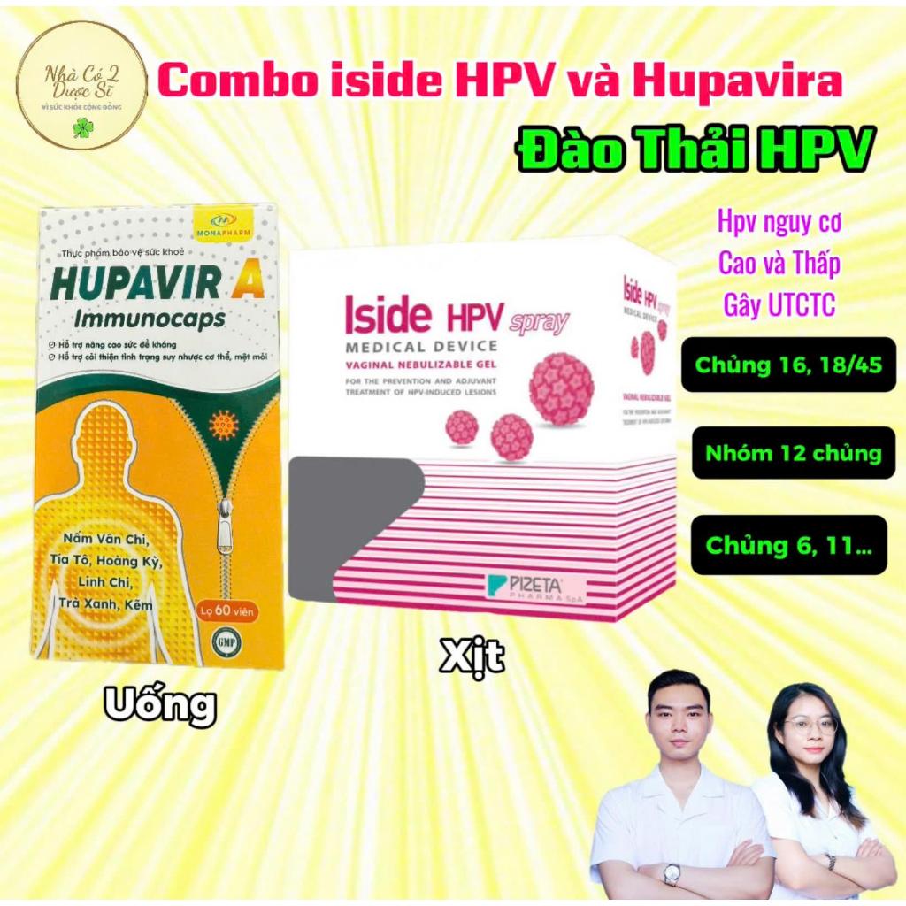 [Iside HPV + Hupavira] Combo Xịt Và Uống Hỗ Trợ HPV Tăng Đề Kháng Cho Cả Nam Và Nữ