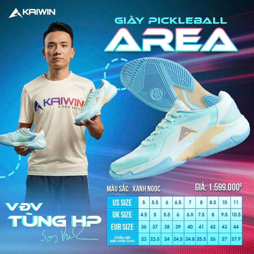 Giày Pickleball KAIWIN AREA - Chuẩn Thi Đấu, Thiết Kế Linh Hoạt, Tối Ưu Cho Lối Chơi Nhanh